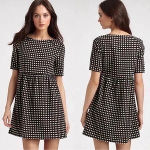 ACE & JIG Womens Size XS Black White Polka Dot Dress Mini Knit Pockets.